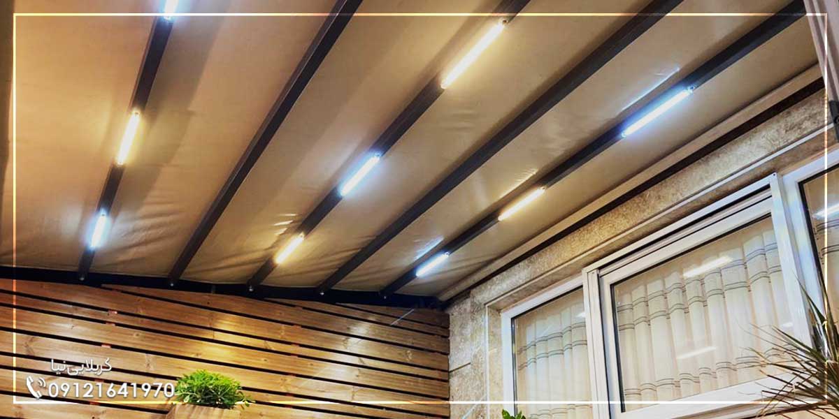 عکس سقف پارچه ای اتوماتیک ریموت دار برقی