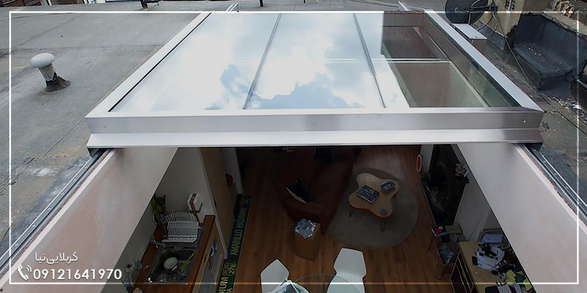 عکس سقف متحرک حیاط خلوت منزل