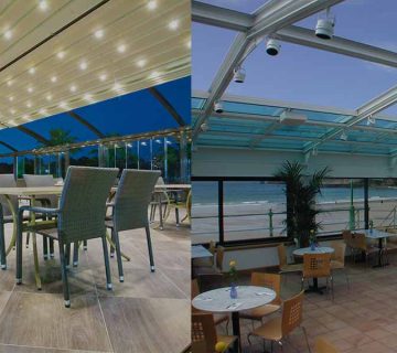 مقایسه سقف متحرک شیشه ای و پارچه ای